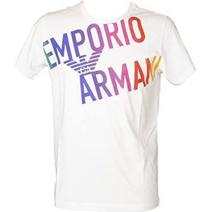 giorgio armani spa Men's Bold Logo T-shirt, White Multi Col.Obl, M, Wit veelkleurig, M