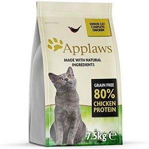 Applaws Complete Natuurlijke Graanvrije Kip Smaak Droge Kattenvoeding voor Senior Katten - 7.5 kg Hersluitbare Zak