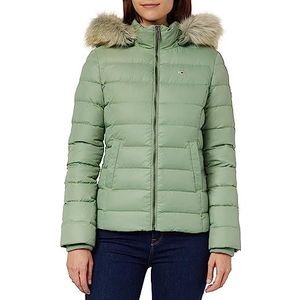 Tommy Jeans Dames donsjack basic winter, groen (Dusty Sage), XXS