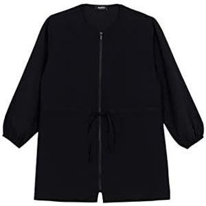 DeFacto Hemdblouse met lange mouwen voor dames, hemd met knopen voor vrijetijdskleding, zwart, XXL