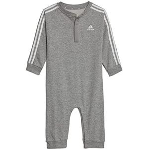 adidas Essentials 3-Stripes Onesie, Medium Grey Heather/White, 98