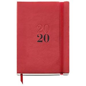 Miquelrius 22058 Kalender 2020, dag pagina (155 x 213 mm) voor het bureau, Luxor Rood, Castellano