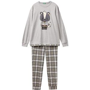 United Colors of Benetton Pig (tricot + pant) 34NB4P01W pyjamaset, grijs gemêleerd 501, XL heren, Grijs Melange 501, XL