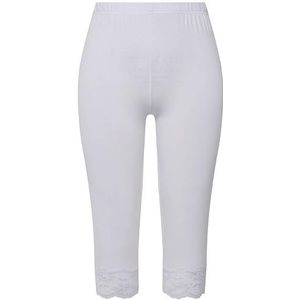 Ulla Popken Capri-broek voor dames, elastische kanten zoom, Sneeuwwitje, 61W / 32L