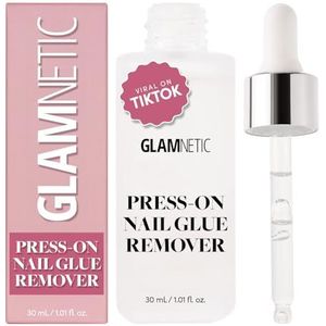 Glamnetic press-on nail remover | geurloos, geen aceton, zachte press-on nail remover serum voor nepnagels | 30 ml/1 fl oz