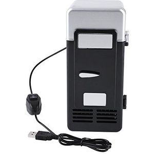Mini USB Koelkast, BuyWeek Minikoelkasten USB-koelkast Drankjes Drankblikjes Koelkast en verwarming voor auto's, kantoren en slaapkamers (Zwart)