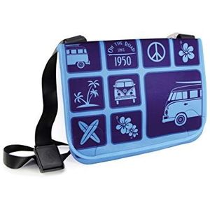 BRISA VW Collection Volkswagen T1 Bus Transporter Neoprene Koerierstas - Surf/Blauw