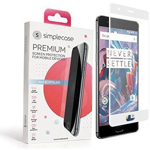 Simplecase pantserglas geschikt voor HTC One, geschikt voor 3T, 1 Stuk, wit