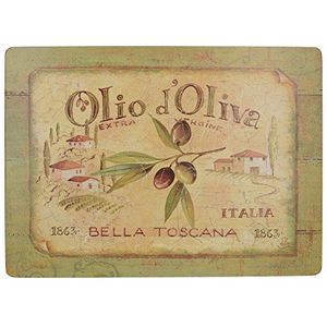Creative Tops Olio D'Oliva Premium 4-Delige Set Extra Grote Kurk-Placemat - Meerkleuri - 40 X 29 cm