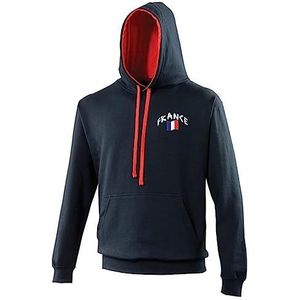 Supportershop capuchontrui Rugby Frankrijk, unisex volwassenen, marineblauw, FR: L (maat fabrikant: L)