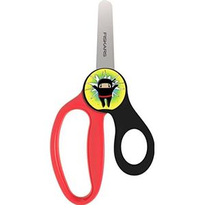 Fiskars Kinderschaar met ninja-afbeelding, vanaf 6 jaar, lengte: 13 cm, voor rechts- en linkshandigen, metaal/kunststof, zwart/rood, Magic Morph, 1064075