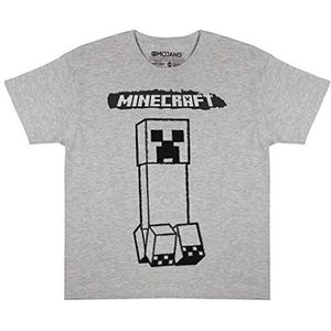 Minecraft mono Creeper Jongens T-shirt Heather Grijs 116 | PS4 PS5 XBox PC Switch Gamer cadeaus, Boys Gaming Top, Kinderkleding, Kids Idee van de Gift