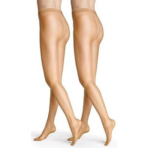 Hudson Dames Simply Shine 15 2-Pack transparant glinsterende panty's, 15 DEN, Skin 0014, 44/46 (verpakking van 2), nude, 44/46