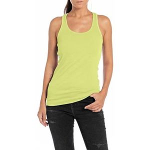 Replay Rib Tanktop voor dames, 734 Acid Yellow, M