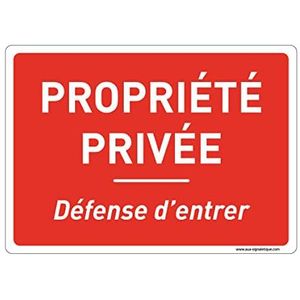 AUA SIGNALETIQUE - Informatiebord met afgeronde hoeken – Privée verdediging van de ingang – model 2-490 x 350 mm, vinyl zelfklevend