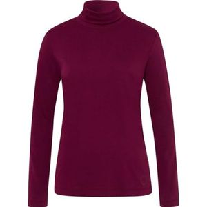 BRAX Dames Style Camilla Peached Single Jersey Solid Shirt, rood (cherry), 44