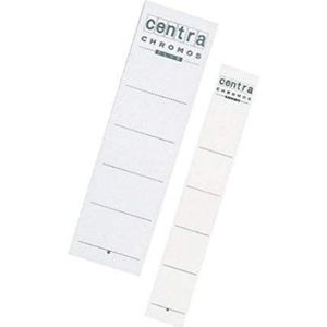 Centra Vervangende rugetiketten voor 75 mm map met rugetiketteerzakken, 10 stuks van karton, kort en breed, 55 x 190 mm, wit, 290105