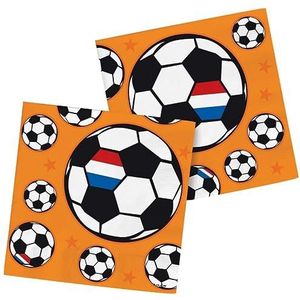 Folat 31092 Servetten Voetbal Holland 33x33cm - 20 stuks WK EK voetbal Oranje Nederlands elftal