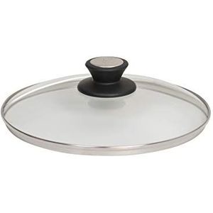 SKK 0402 glazen deksel met roestvrij stalen ring, rond, 20 cm, geschikt voor gegoten aluminium kookgerei