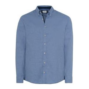 BRAX Daniel C Light Slim herenhemd in fijn flanel overhemd met button-down-kraag, Infinity, S