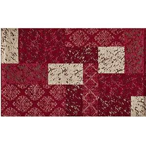 BIANCHERIAWEB Suardi Antislip velours tapijt voor slaapkamer en woonkamer, design Saturno rood