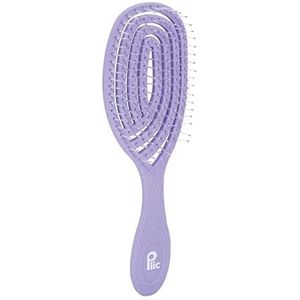 PLIC BEAUTY - Gebogen ontwarrende borstel - Nylon kralen borstelharen - Antislip - Ergonomisch ontwerp - Geschikt voor droog en nat haar - Stimulatie van de hoofdhuid - Lavendelkleur