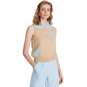 TRENDYOL Dames Jacquard Knitwear Sweater, camel, L, camel, L