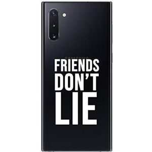 Zokko Beschermhoes voor Samsung Note 10 Friends Don't Lie – zacht, transparant, inkt wit