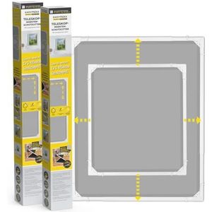 EASYmaxx Insect Protect Telescopische insectenhor, met voorgemonteerd frame, uittrekbare insectenbescherming, geïntegreerd net, wit, set van 2