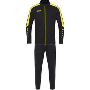 JAKO - Trainingspak Polyester Power, Uniseks-Kind, Zwart/Citroen, 140