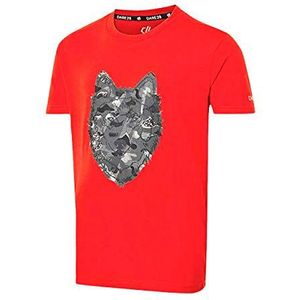 Dare2b Kids DKT426 657C07 Go Beyond' Gedrukt Katoen Casual T-Shirts/Polo's/Vesten, Vurig Rood, 7-8