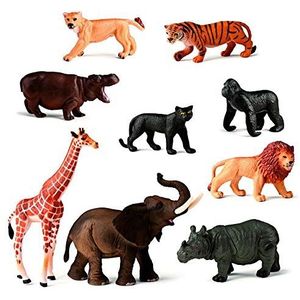 Dierfiguren, wilde dieren, dieren van de wildernis 9 figuren-25119