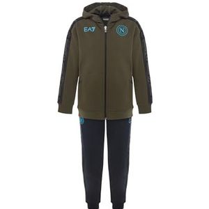 SSC Napoli [EA7 interlock-pak Jr. lichtblauw, EA7 officieel product, voetbal-capuchonpak 2024/2025, 4 jaar