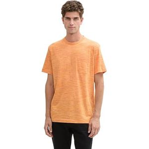 TOM TAILOR Heren T-shirt, 36174 - Oranje Tone in Tone Inject, XL