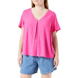 VERO MODA CURVE Vmbrit Ss JRS Cur Top voor dames, roze yarrow, 46/48 Grote maten
