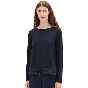 TOM TAILOR Sweatshirt voor dames met trekkoord, 10668 - Sky Captain Blue, XL