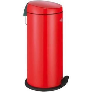 Wesco Klassieke pedaalemmer Capboy MAXI in de kleur rood, gepoedercoat plaatstaal, metalen inzetstuk van 22 liter volume, kunststof voettrede