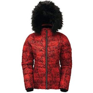 Dare 2b Glamorize II ski-jas, isolerend, waterdicht en ademend, met afneembare capuchon en sneeuwvanger, waterdichte jassen voor dames, Seville Red, FR: M (maat fabrikant: 12)