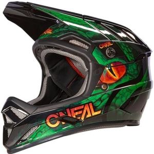 O'NEAL MTB Downhill Mountainbike-helm, robuust ABS, ventilatieopeningen voor luchtstroom en koeling, ABS buitenschaal, backflip helm Viper V.23, volwassenen, zwart/groen, XS