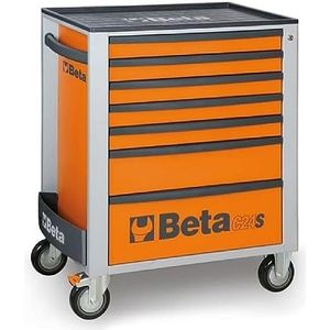 Beta - BW C24S/7-O Draagbare gereedschapskist met 7 laden met werkblad van zeer sterk ABS - oranje