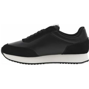 Calvin Klein Retro Runner Lage Laceup Ny Pearl Sneaker voor dames, Zwart Wit, 40 EU