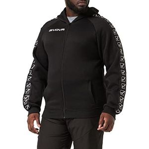Givova BA10-0010-XL sweatshirt met volledige ritssluiting, zwart, XL