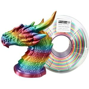 Stronghero3D PLA 3D-printer filament, 1,75 mm, EX51 regenboog, nettogewicht 1 kg, voor Ender3