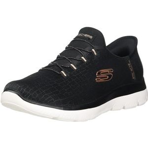 Skechers Dames Handsfree Slip-ins Summits-Classy Night Sneaker, Zwart Rose Goud = bkrg, 9