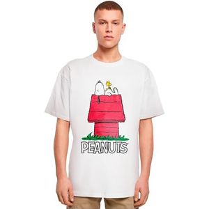 Merchcode Heren T-shirt Peanuts Snoopy Sleep Oversize Tee, Oversized Fit, Katoen 100%, XXL, wit, XXL