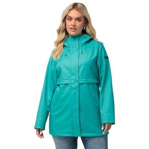 Ulla Popken Dames Hyprar: softshelljas met overlapping, waterafstotende jas, groen, 50-52