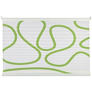 mydeco® 60x130 cm [BxH] met patroon, wit/groen - plissé jaloezie zonder boren, rolgordijn voor binnen incl. klemdragers (Klemmfix) - zonwering, inkijkbescherming voor ramen