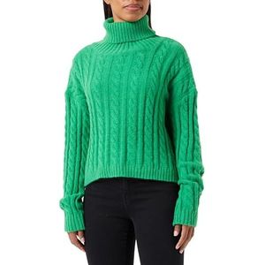 Libbi myMo Twist-pullover voor dames, met rolkraag, acryl, groen, maat M/L, groen, M