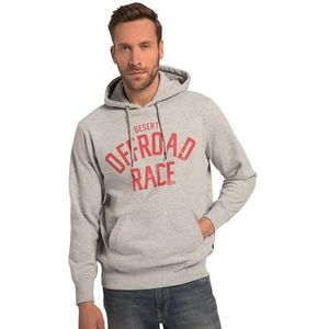 JP 1880, Heren grote maten, hoodie, capuchon, XL print, kangoeroezak, Lichtgrijs Mélang, 3XL grote maten