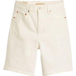 Levi's - Ribcage Bermuda Shorts - Blauw - 99% Katoen, 1% Elastaan